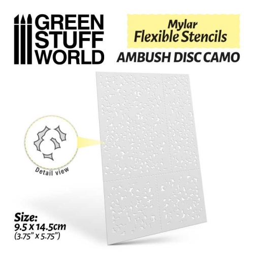 Flexible Mylar  Schablone - Ambush disc Camo